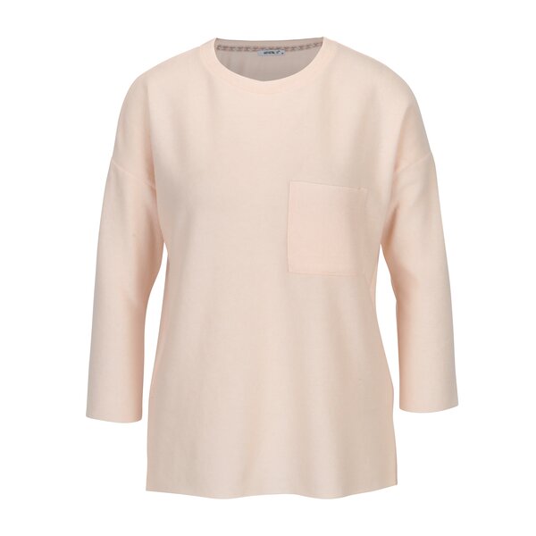 Pulover subtire roz cu buzunar si maneci 3/4- Haily´s Lena