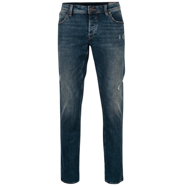 Blugi slim fit albastri cu aspect uzat pentru barbati - Garcia Jeans Savio