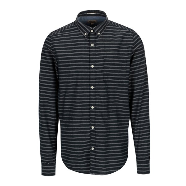 Camasa bleumarin cu dungi si buzunar pentru barbati - Garcia Jeans