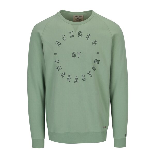 Bluza sport verde deschis cu print pentru barbati - Garcia Jeans