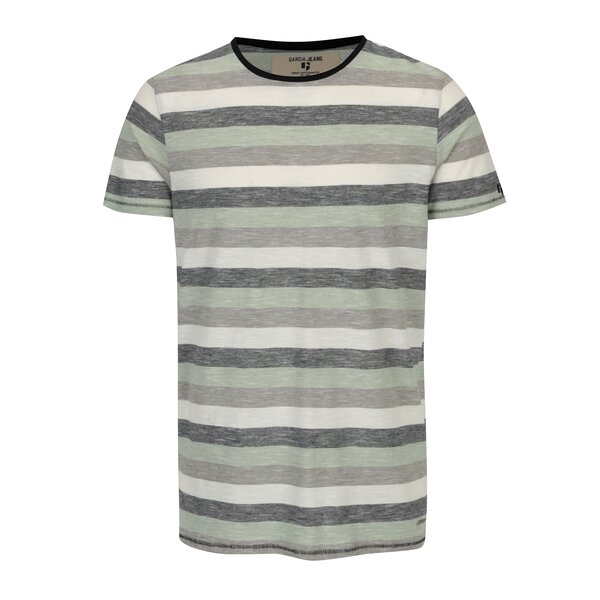 Tricou gri cu dungi pentru barbati - Garcia Jeans