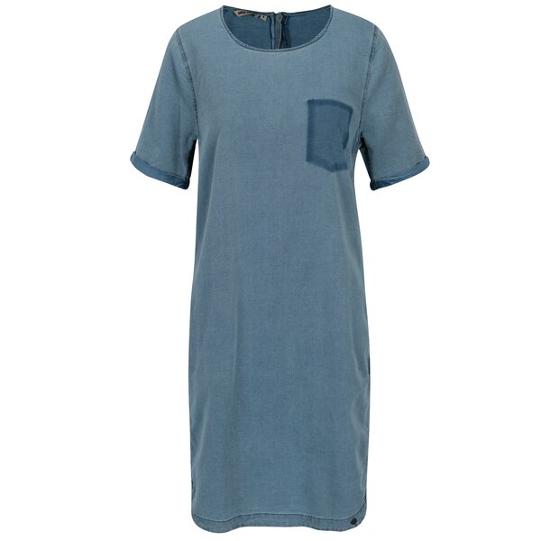 Rochie tricou albastra cu aspect contrastant - Garcia Jeans