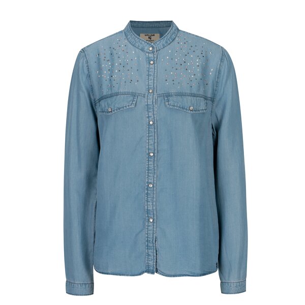 Camasa albastra cu aplicatii decorative pentru femei - Garcia Jeans