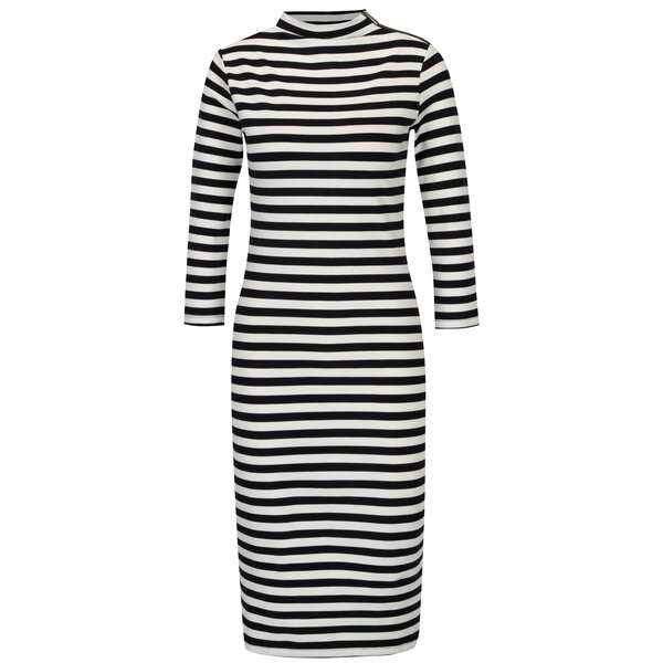 Rochie bodycon alba cu dungi bleumarin - Garcia Jeans