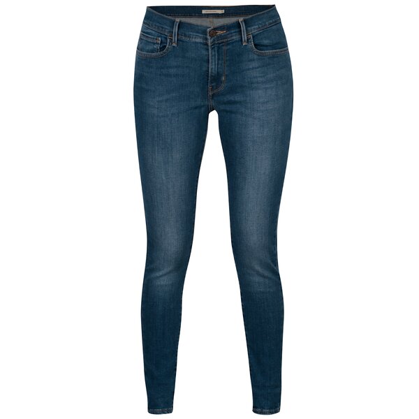 Blugi albastri super skinny cu aspect usor prespalat - Levis®