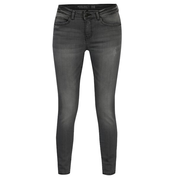 Blugi gri slim sit cu aspect prespalat si detaliu uzat - Noisy May Lucy