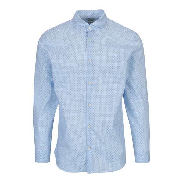 Camasa bleu slim fit cu model discret Selected Homme One