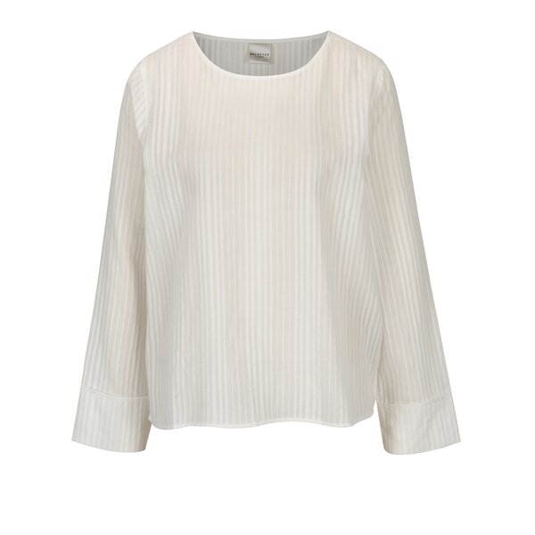 Bluza alba cu model fin - Selected Femme Luellek