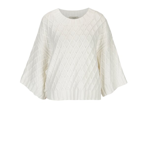 Pulover poncho alb cu model tricotat - Selected Femme Ivy