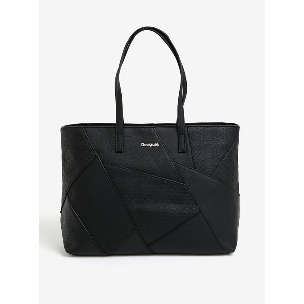 Geanta neara shopper cu model in relief Desigual Halley