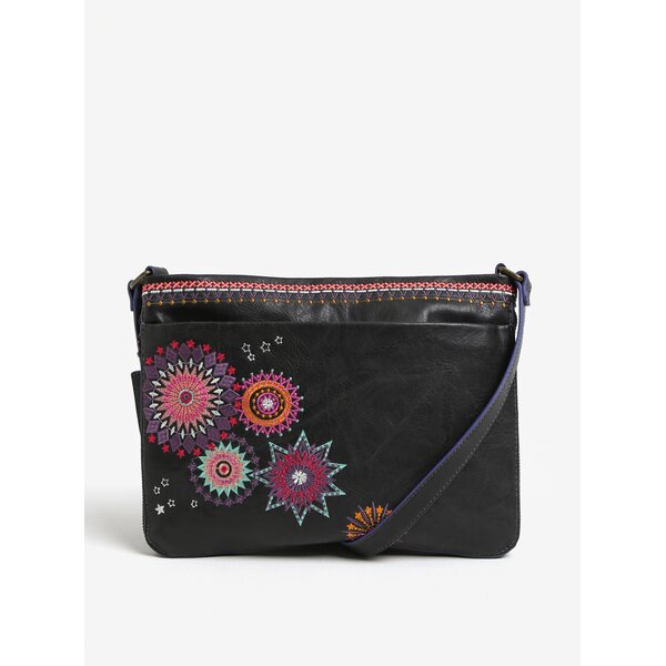 Geanta maro inchis crossbody cu broderie mandala Desigual Amelie