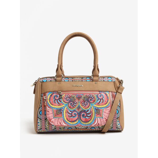 Geanta crossbody cu manere si detalii bej Desigual Vinland