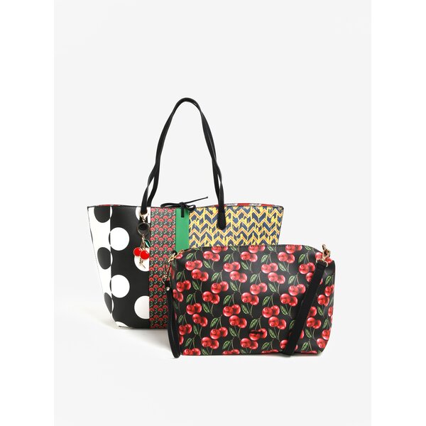 Geanta shopper multicolora reversibila cu geanta crossbody Desigual Capri