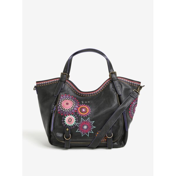 Geanta maro inchis crossbody cu manere si broderie Desigual Amelie