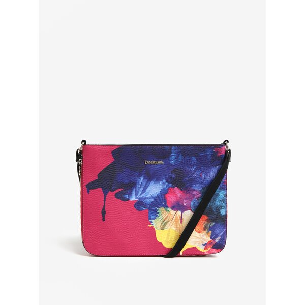 Geanta crossbody roz cu print floral Desigual Corel Molina