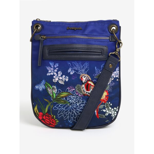 Geanta albastra crossbody cu model floral Desigual Bandoler
