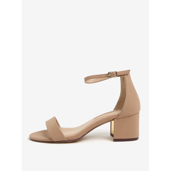 Sandale bej cu toc si calcai acoperit Dorothy Perkins