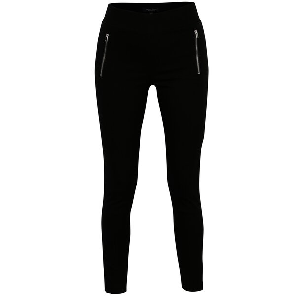 Pantaloni negri cu fermoare decorative - Dorothy Perkins