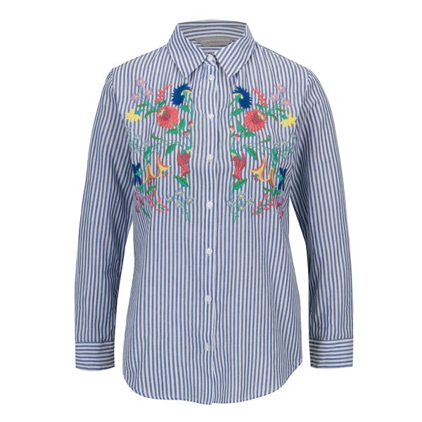 Camasa cu dungi si broderie florala Dorothy Perkins Petite