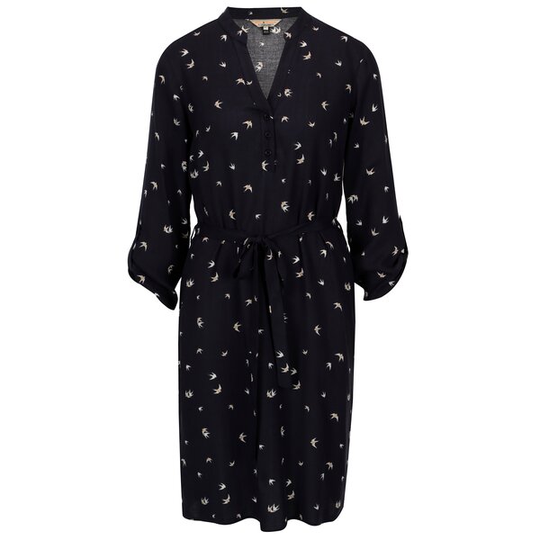 Rochie bleumarin cu randunele si maneci 3/4 - Billie & Blossom