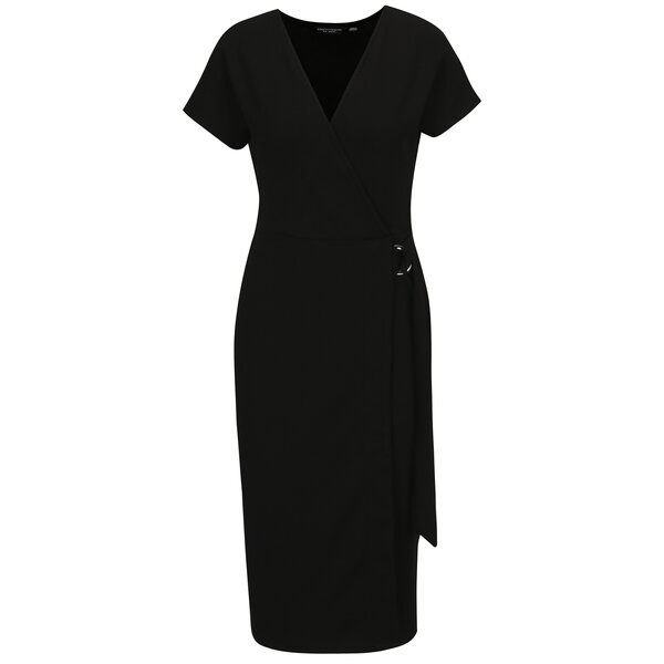 Rochie neagra petrecuta cu decolteu in V - Dorothy Perkins