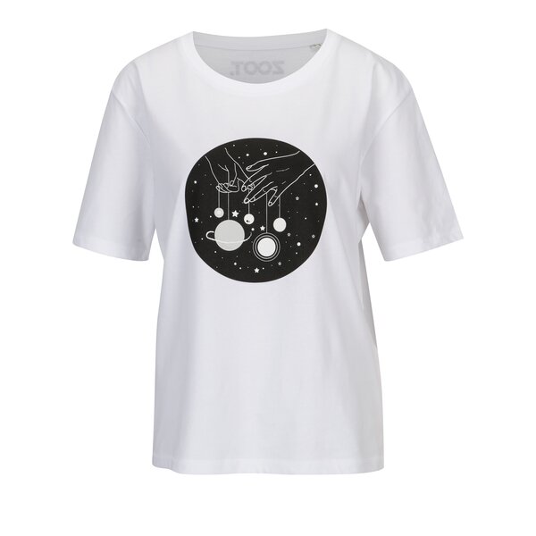 Tricou alb cu print pentru femei - ZOOT Original Femeile vin de pe Venus, barbatii de pe Marte