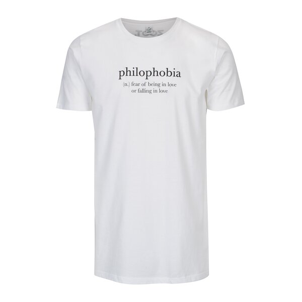 Tricou alb cu print pentru femei - Original Philophobia