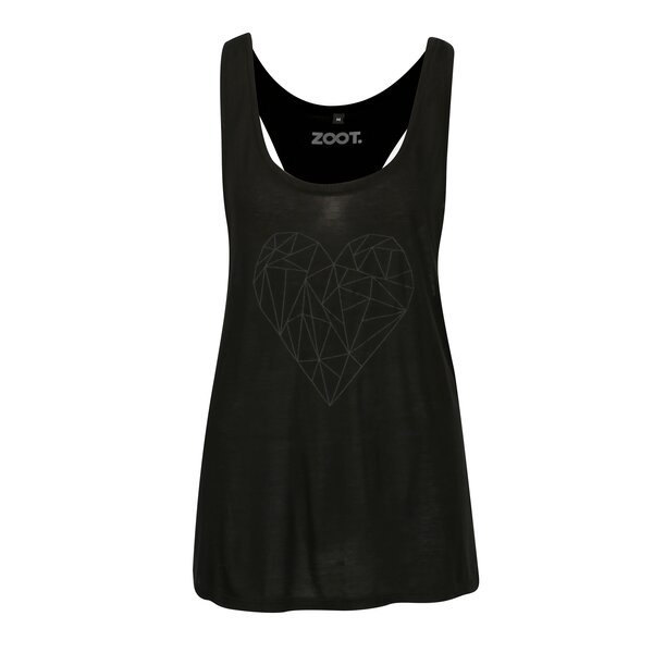 Maiou negru lung pentru femei - ZOOT Original Polygon heart