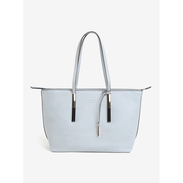 Geanta shopper gri deschis cu accesoriu decorativ - LYDC