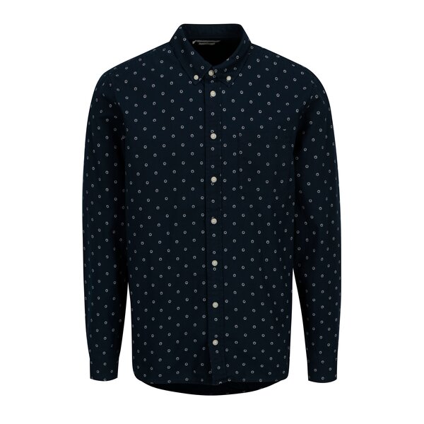 Camasa slim fit bleumarin cu print - Casual Friday by Blend