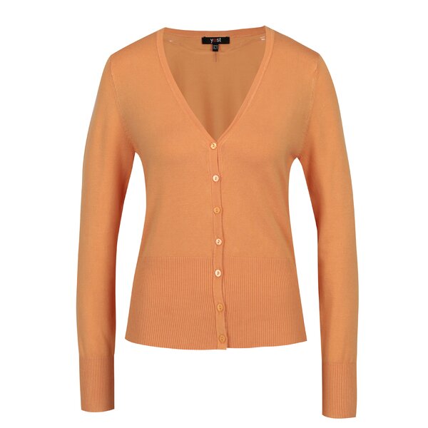 Cardigan oranj cu terminatie elastica - Yest