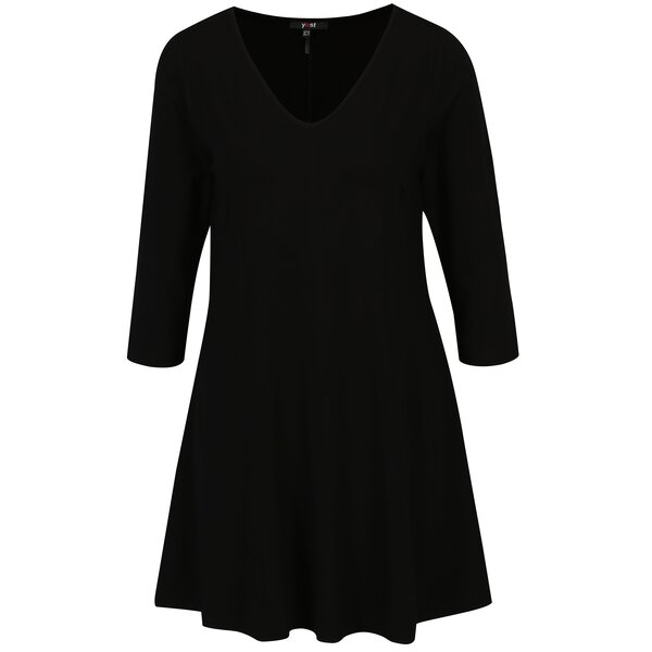 Rochie scurta neagra cu maneci 3/4 - Yest