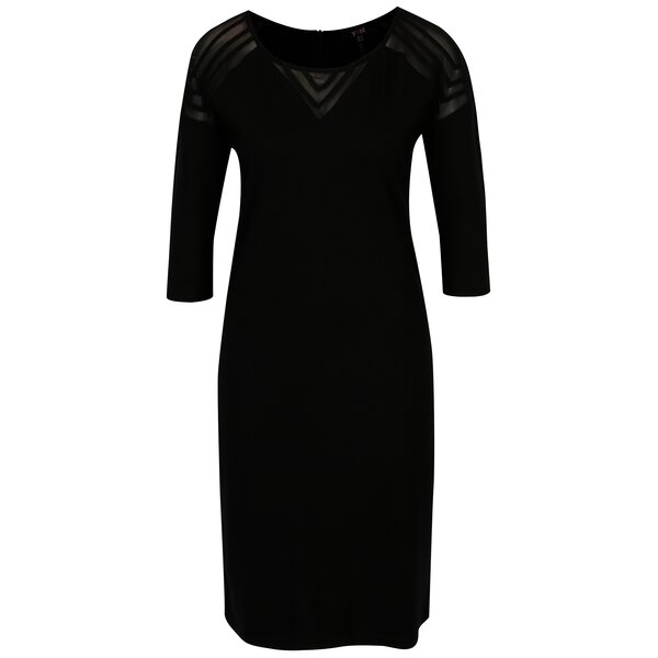 Rochie neagra cu insertii translucide - Yest
