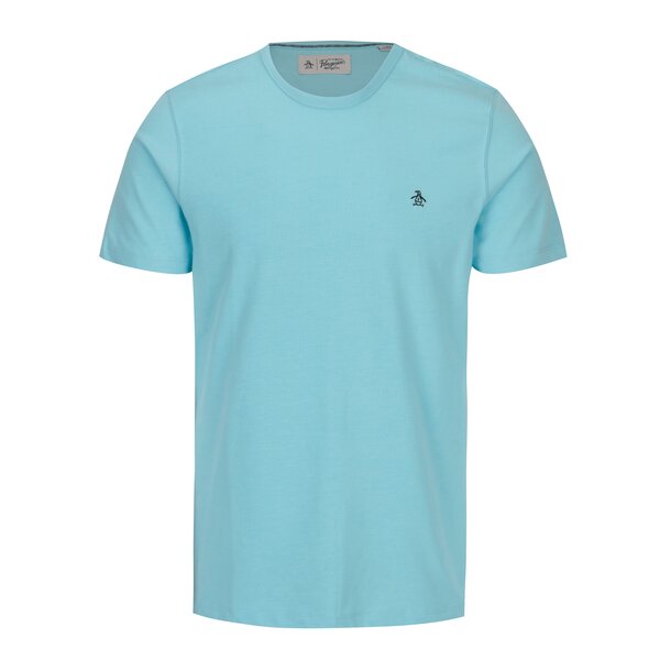 Tricou bleu cu logo brodat discret - Original Penguin