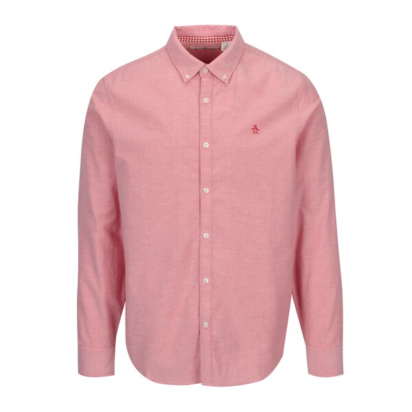 Camasa roz din bumbac cu guler button down - Original Penguin
