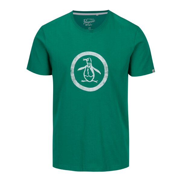 Tricou verde cu print logo - Original Penguin