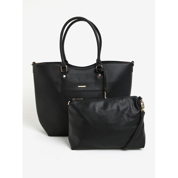 Geanta shopper neagra 2in1 cu portofel atasat - Bessie London