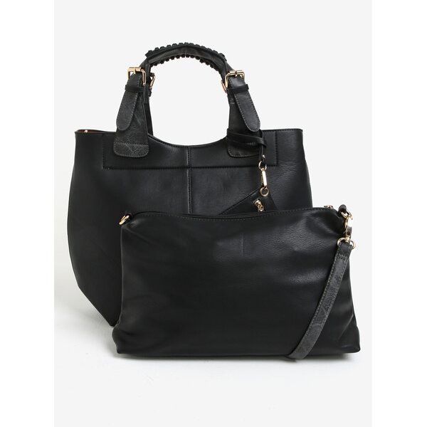 Geanta 2in1 neagra cu portofel atasat - Bessie London