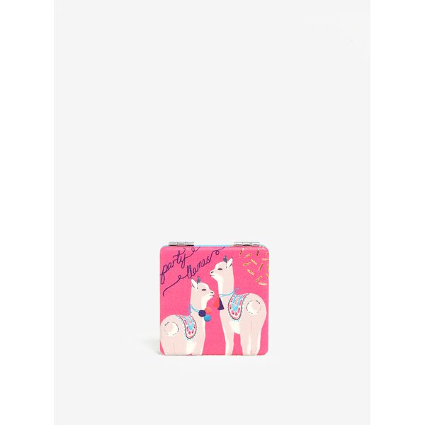 Oglinda roz compacta cu print lame - Disaster Candy Pop