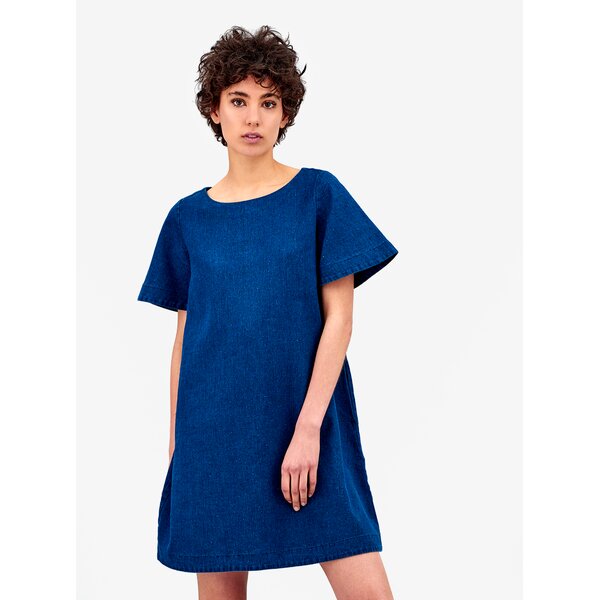 Rochie bleumarin cu maneci liliac Kings of Indigo Cherith