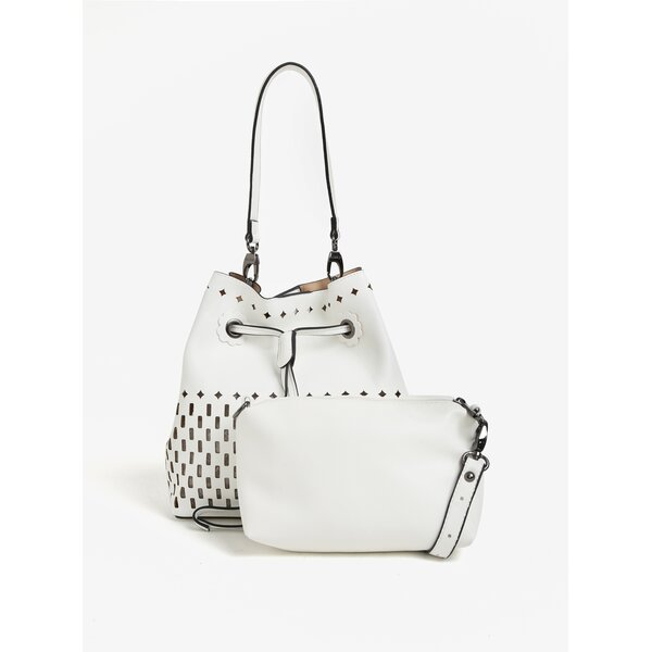 Geanta alba 2in1 cu perforatii - Bessie London