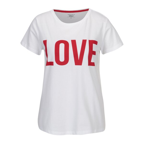 Tricou alb cu print - ONLY RIVA Love