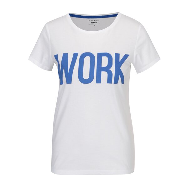 Tricou alb cu print - ONLY RIVA Work