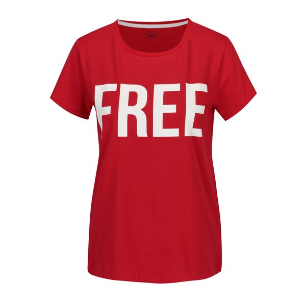 Tricou rosu cu print - ONLY RIVA Free