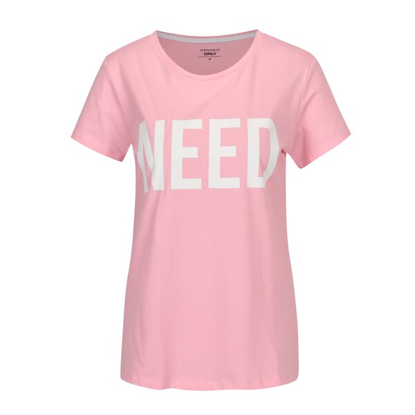 Tricou roz cu print - ONLY RIVA Need