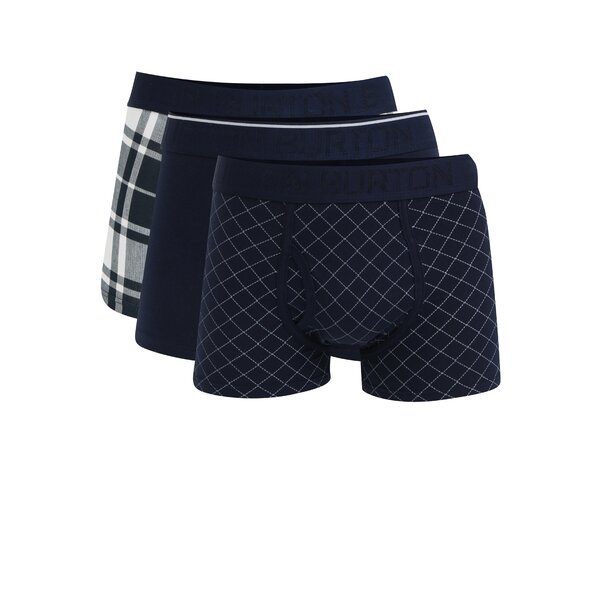 Set de 3 boxeri cu print si uni Burton Menswear London