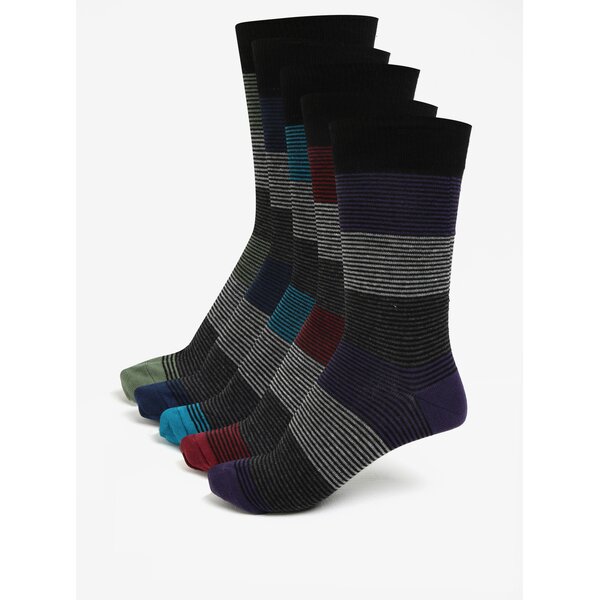 Set de 5 perechi de sosete in dungi Burton Menswear London