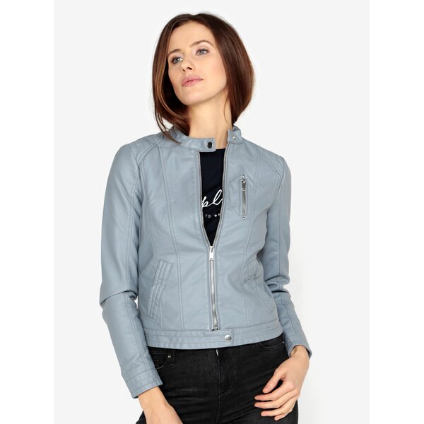 Jacheta albastra din piele sintetica VERO MODA California