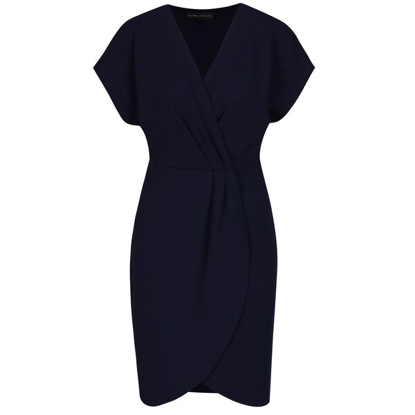 Rochie bleumarin cu croi suprapus Mela London