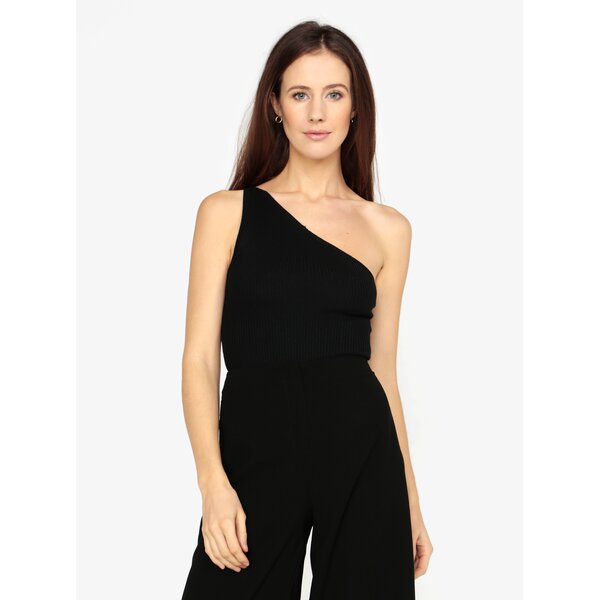 Body asimetric negru cu dungi in relief - MISSGUIDED